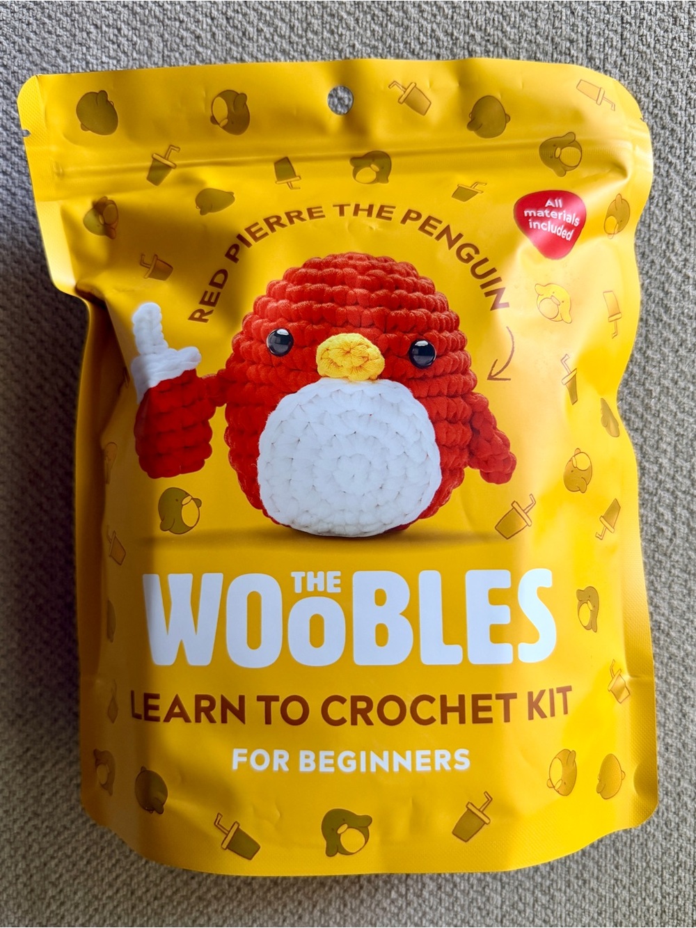 The Woobles Limited Edition McDonald’s Red Pierre The Penguin Crochet Kit – Seal